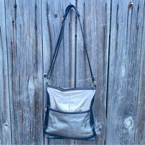 The Sak Metallic Silver and Black Crossbody Bag